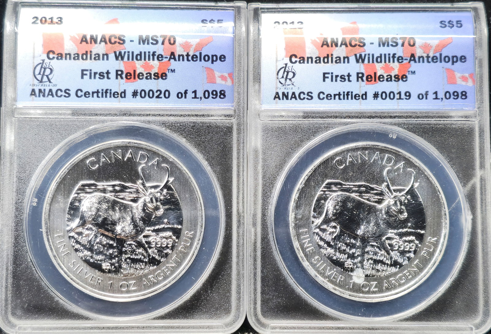 2013 Canadian Wildlife Antelope 1 oz. Silver First Release MS 70 ANACS (1 of 4)