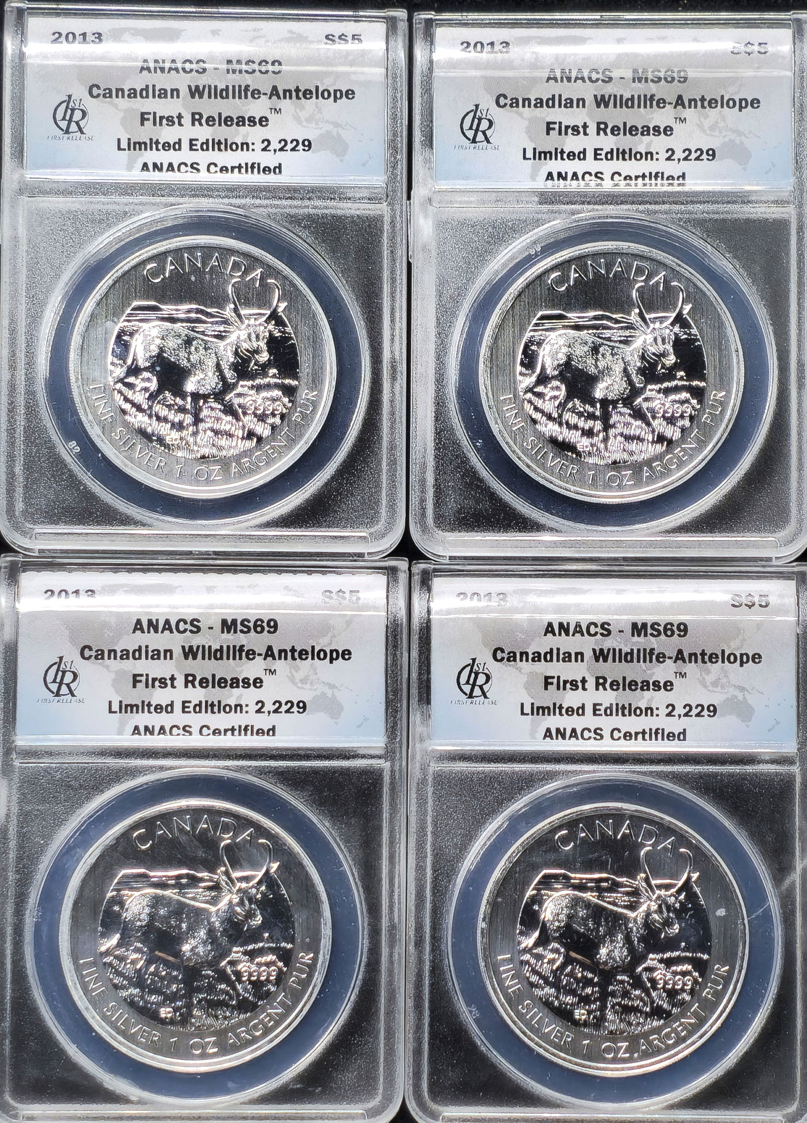 2013 Canadian Wildlife Antelope 1 oz. Silver First Release MS 69 ANACS (1 of 4)