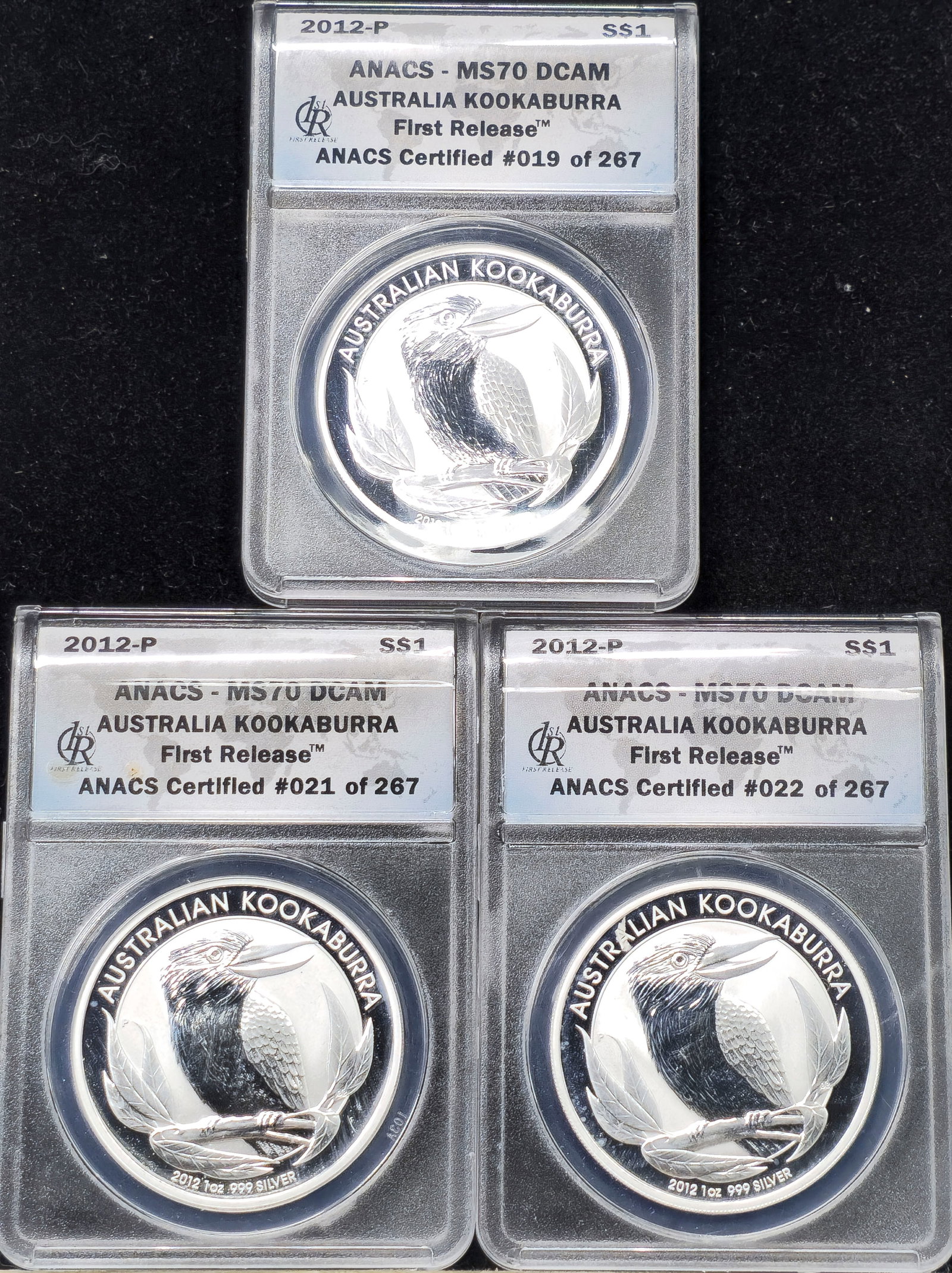 2012 Australian Kookaburra 1 oz. Silver First Release MS 70 DCAM ANACS (1 of 4)