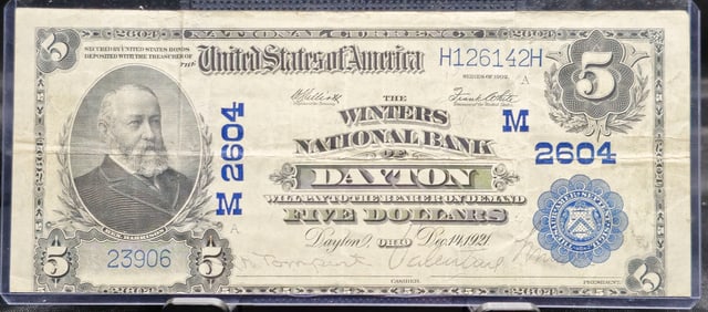 1902 $5 The Winters National Bank Note Dayton Ohio