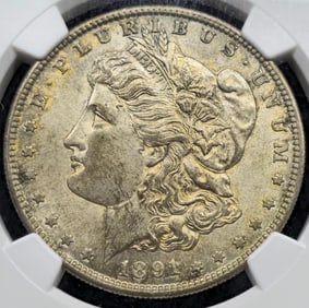 1891-S Morgan Silver Dollar MS 61 NGC