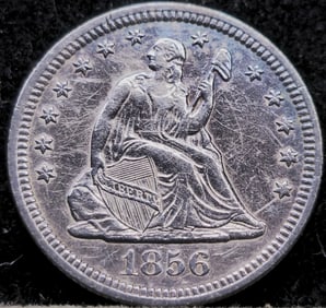 1856 Seated Liberty Silver Quarter Dollar