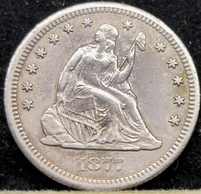 1877-CC Seated Liberty Silver Quarter Dollar