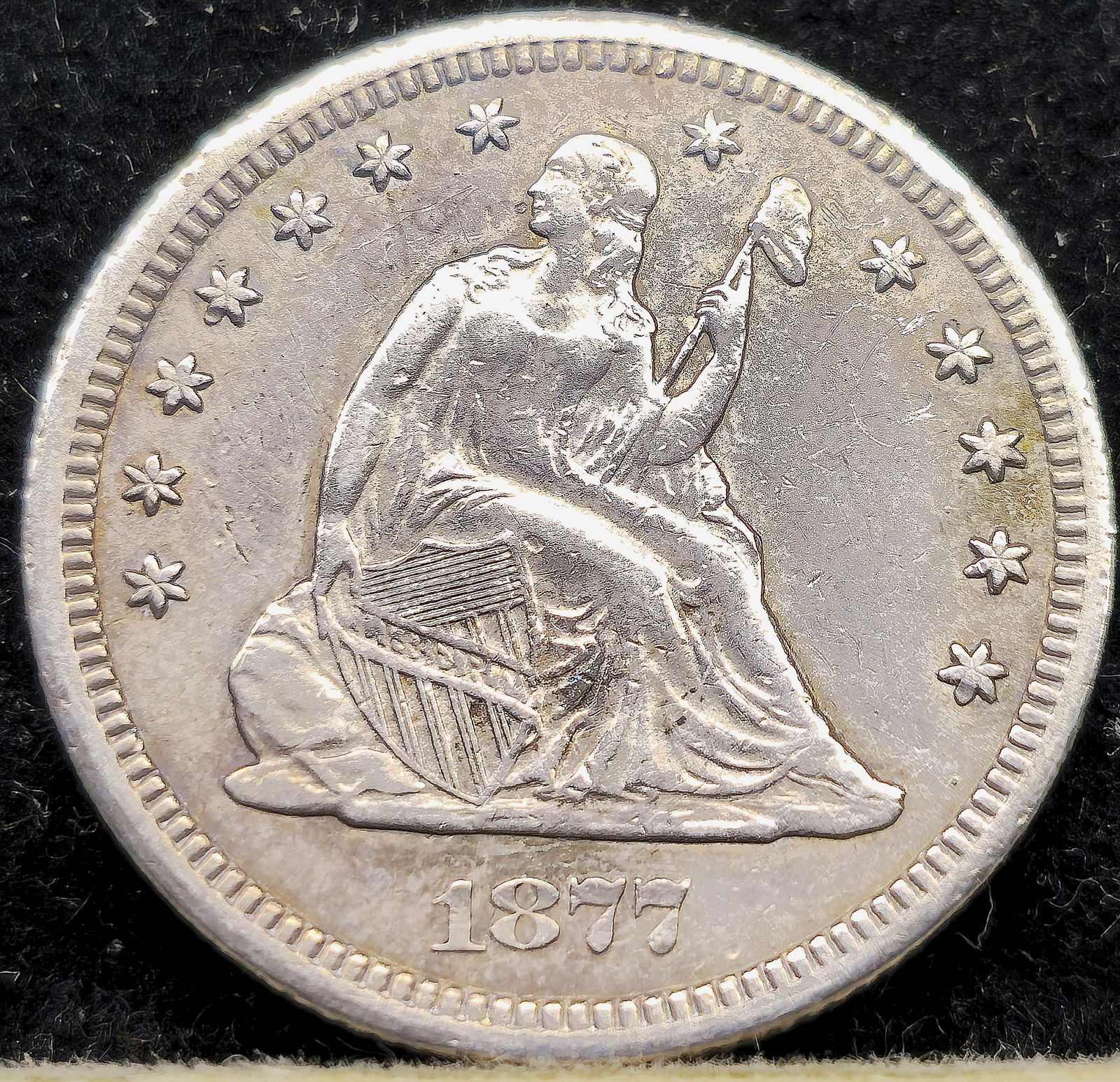1877-CC Seated Liberty  Quarter (1 of 4)