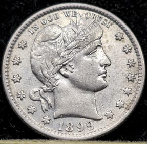 1899 Barber Silver Quarter Dollar