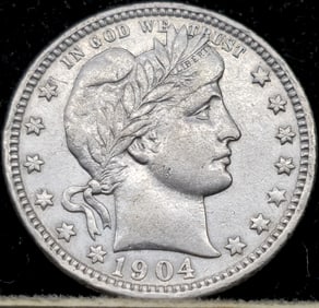 1904-O Barber Silver Quarter Dollar