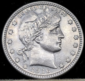 1916-D Barber Silver Quarter Dollar Uncirculated