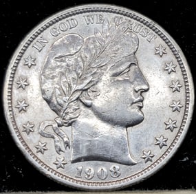 1908-D Barber Silver Half Dollar