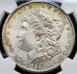 1902-O Morgan Silver Dollar MS 64 NGC