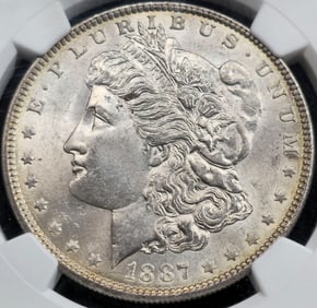 1887 Morgan Silver Dollar MS 64 NGC