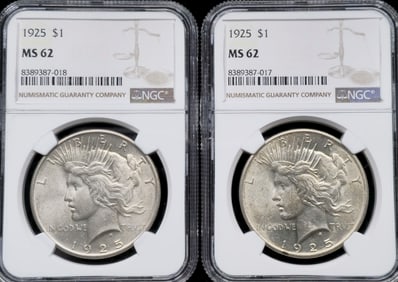 1925 Peace Silver Dollars Uncirculated