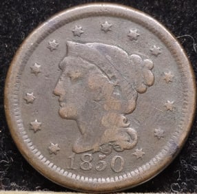 1850 Braided Hair Large Cent