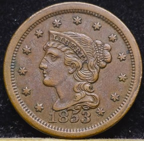 1853 Braided Hair Large Cent Uncirculated