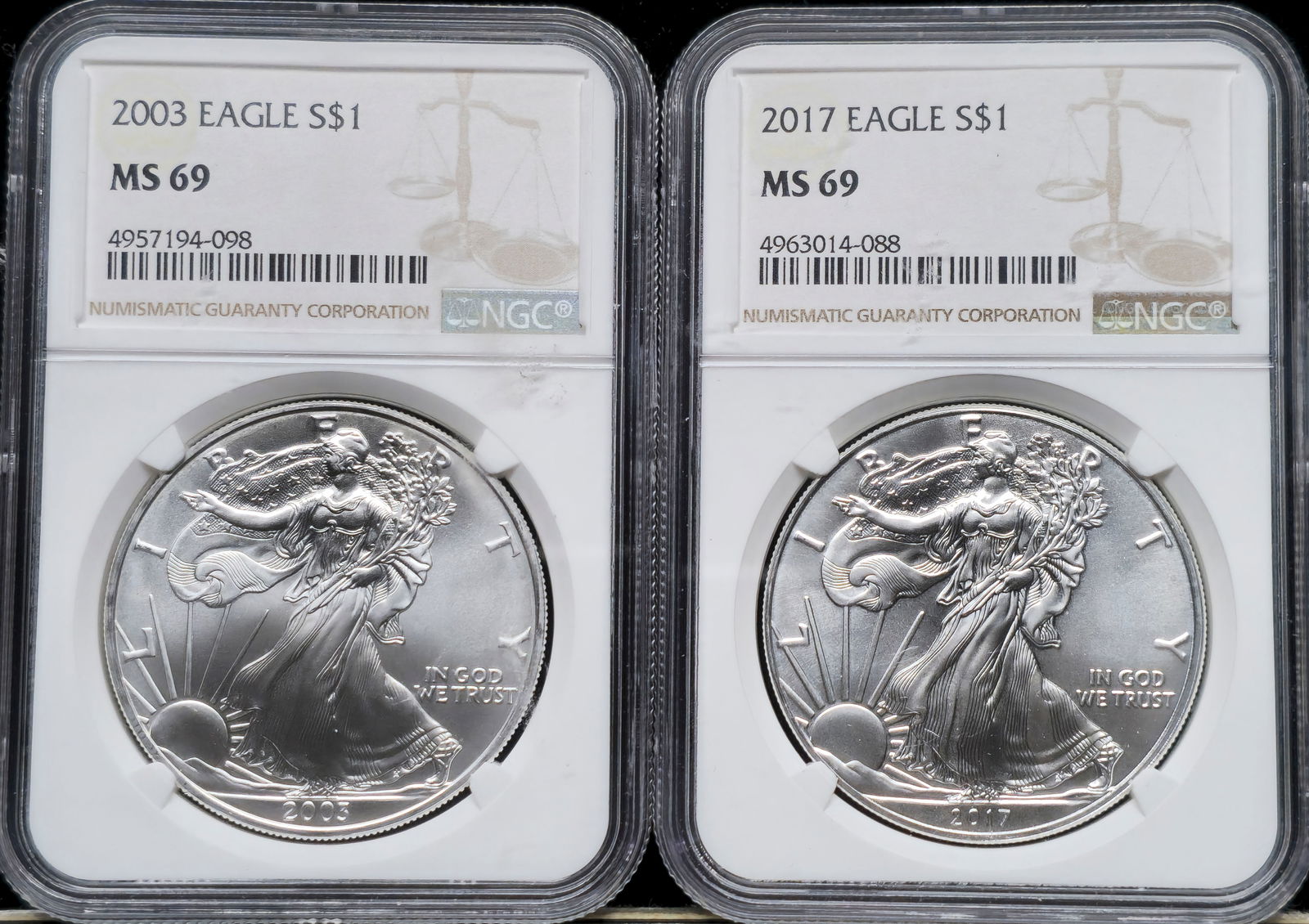American Silver Eagle MS 69 NGC (1 of 5)
