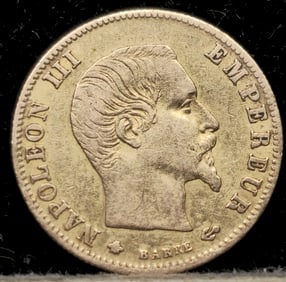 1859 BB France 5 Franc Gold Coin