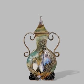Japanese Double Handle Moriage Vase