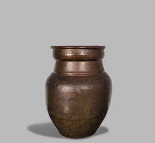 Large Early Indian Copper Vessel