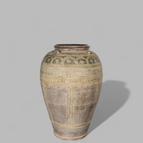 Large Moroccan Glazed Terracotta Vessell