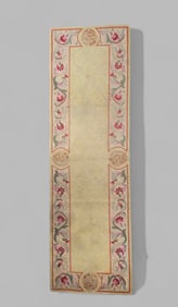Needlepoint Lion Head Floral Border Runner