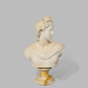 19th Century Marble Bust of Apollo Belvedere
