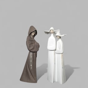 Lladro Nuns, #4611 & Monk #2060