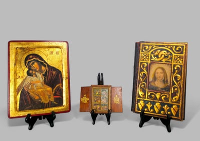 Icon, Traveling Icon & Gilt Decorative Note Pad