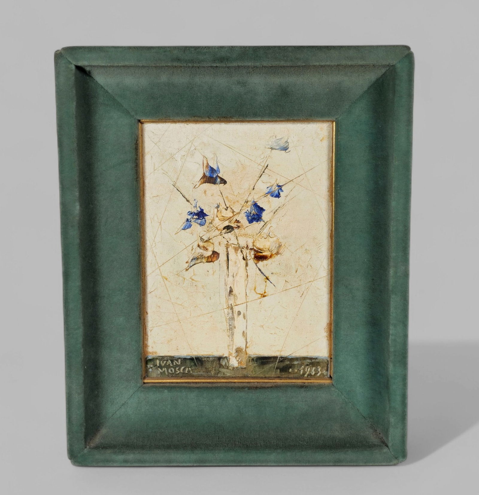 Ivan Mosca Oil, Flowers Untitled, Oil Floral Vase (1 of 8)