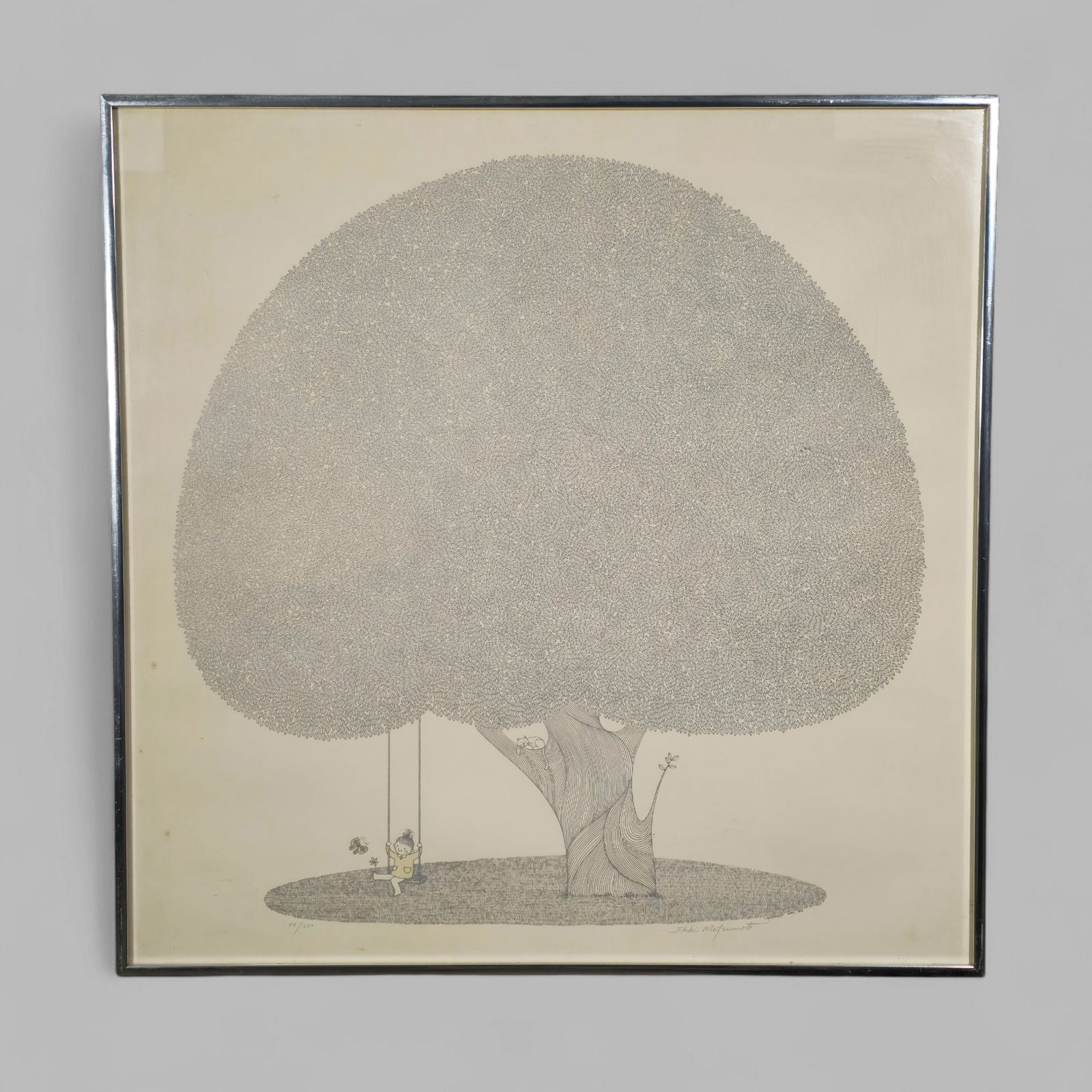 Ikki Matsomoto Lithograph "Girl in Tree" (1 of 12)
