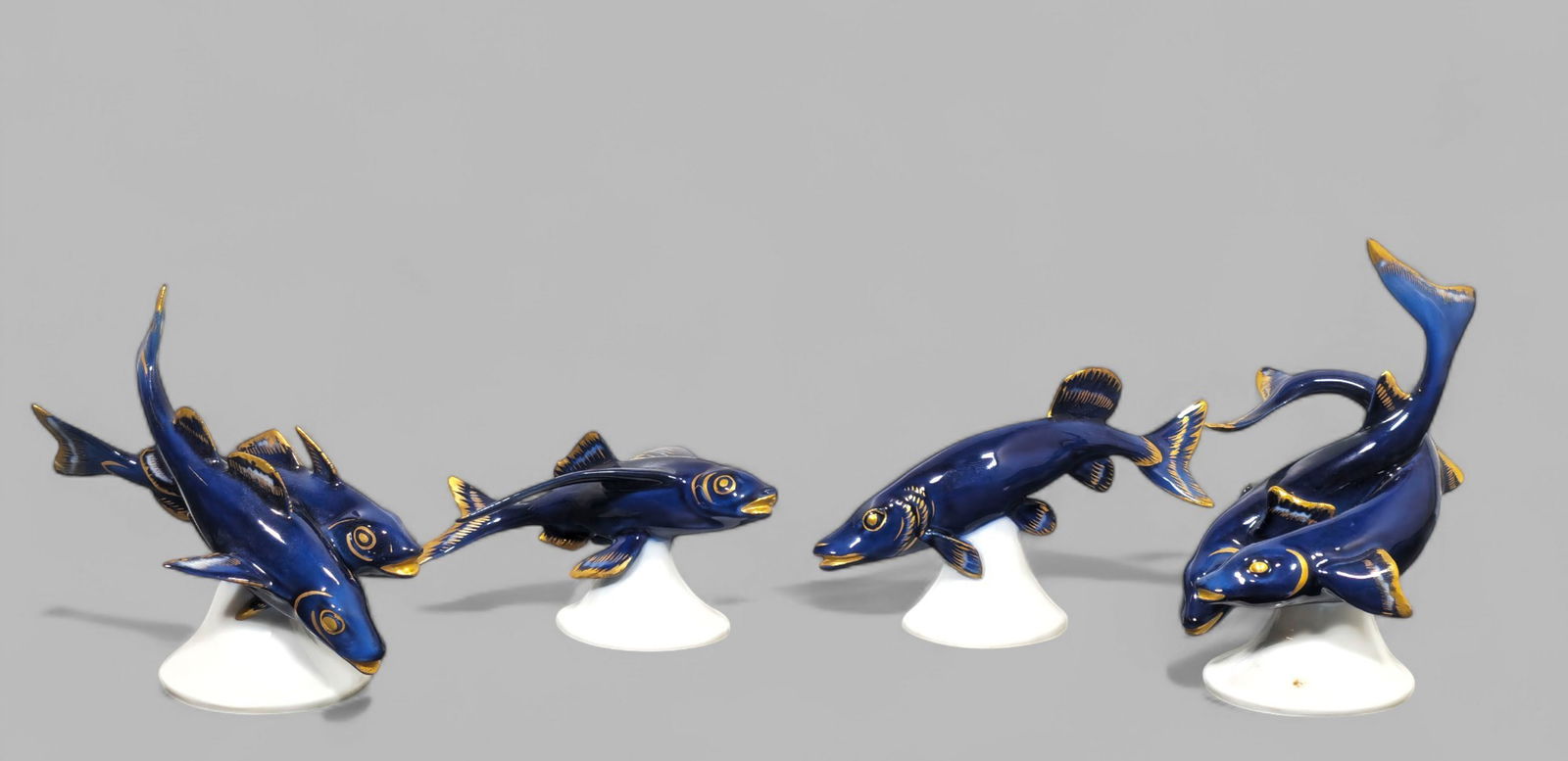19th Century Volkstedt Porcelain Fish Cabinet Figurines (1 of 12)