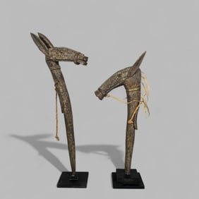 African Bambara Horse Puppet Head Sculpture