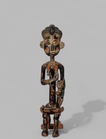 African Baule Maternity Wood Carved Statue