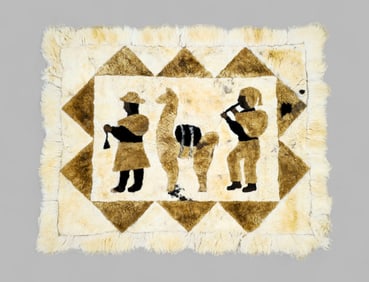 Bolivian Alpaca Fur Figural Rug