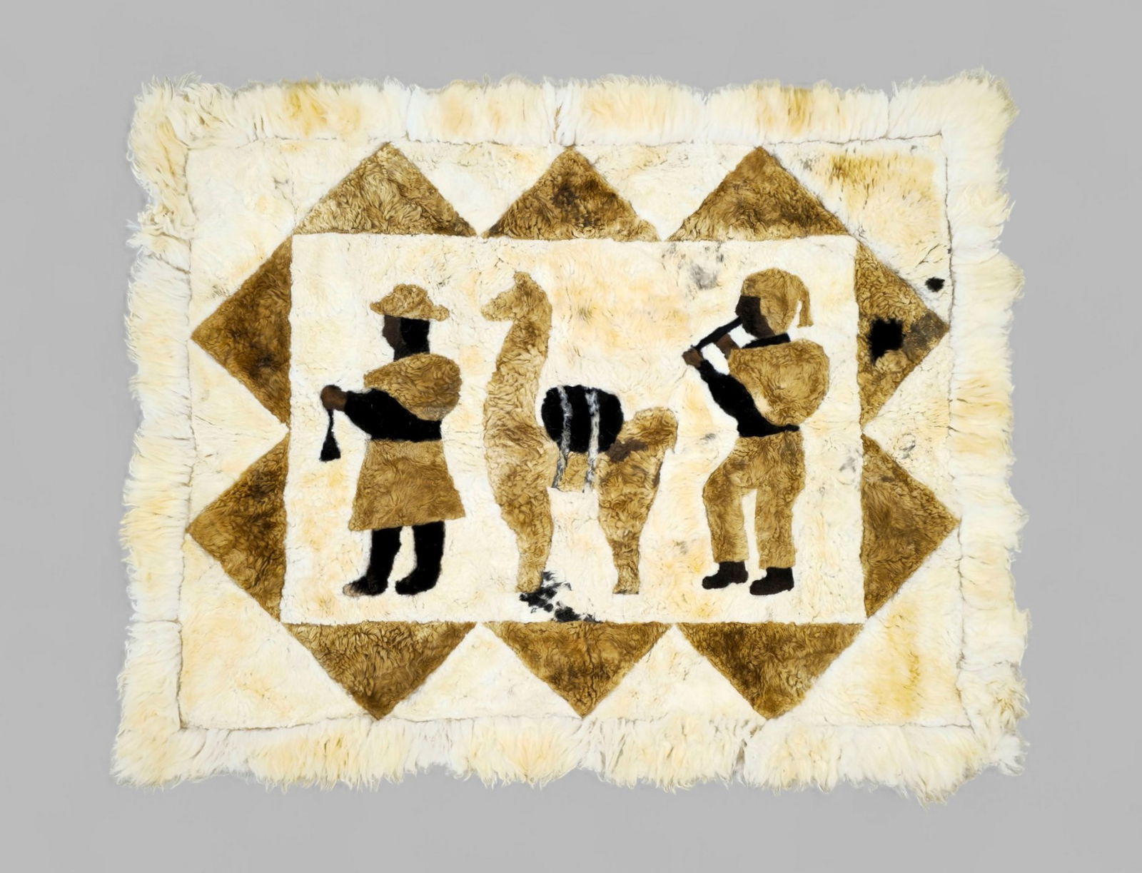 Bolivian Alpaca Fur Figural Rug (1 of 6)