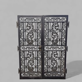 Floral Cast Iron Custom French Doors
