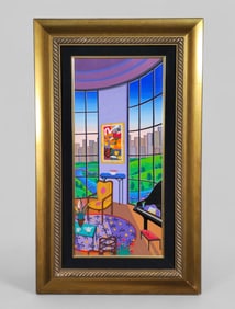 Fanch Ledan "Salon Rotonde" Serigraph on Canvas