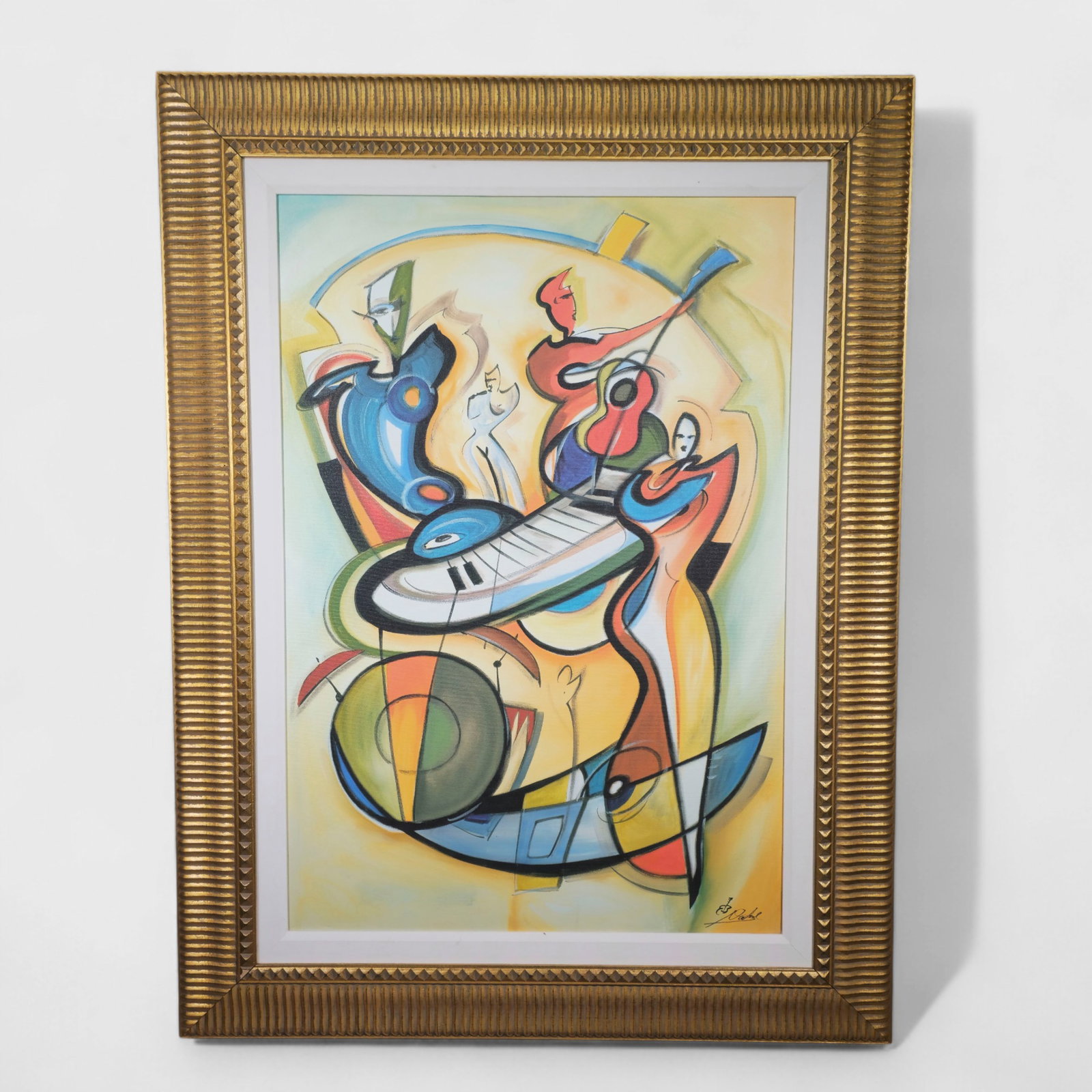 Alfred Gokel "Play it Again" Giclee: Giclee in color on canvas "Play it Again" by Alfred Gokel (B. 1952) (Germany). Signed lower right and numbered. From the artist's proof edition of 45 (240 numbered proofs, 45 European artist's proofs,