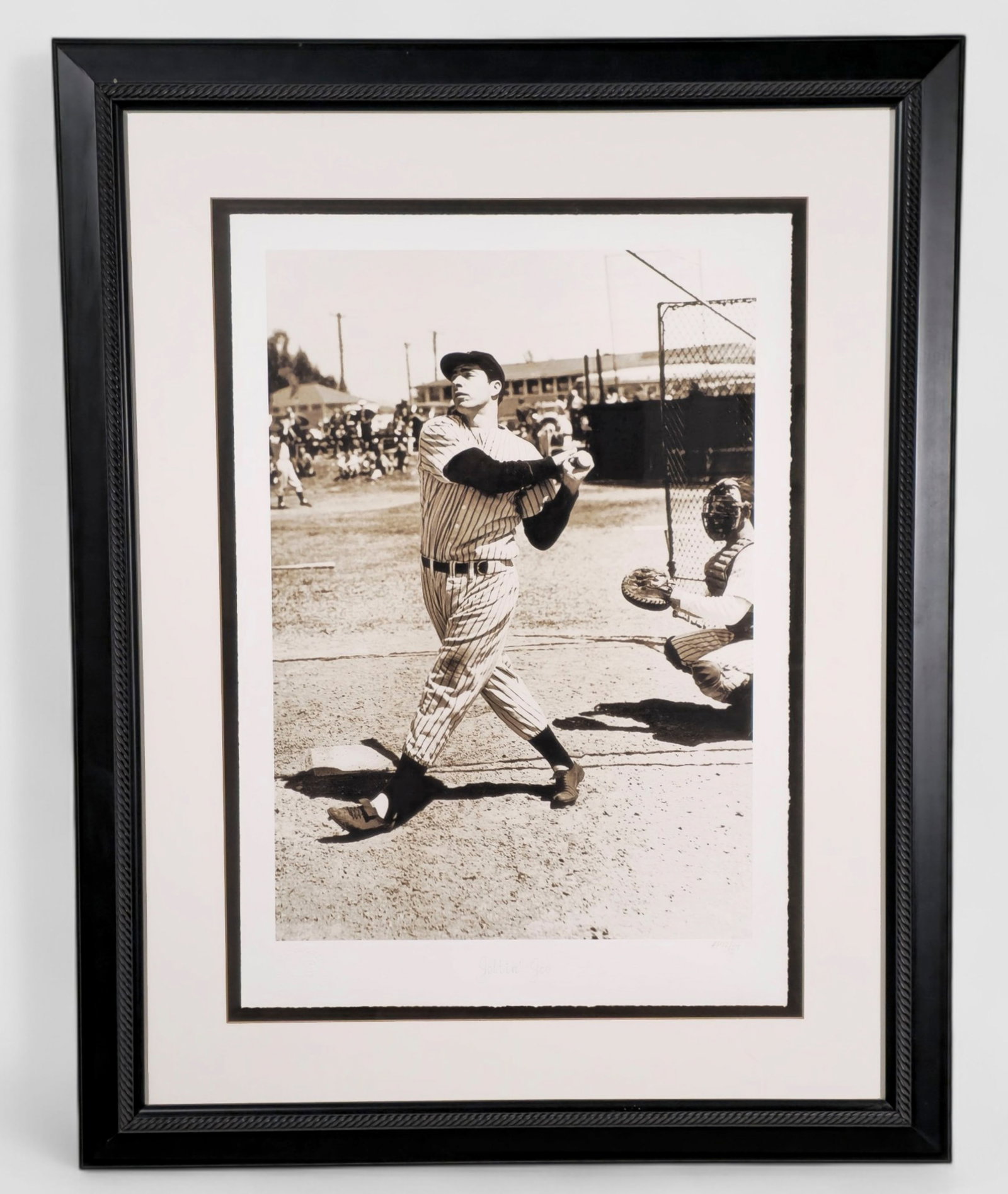 Hulton Getty Giclee "Joltin Joe" Artist Proof: Giclee on paper "Joltin Joe" artist proof Hulton Getty. Titled in pencil lower center margin, numbered "AP 12/27" lower right and stamped with Hulton Getty Stamp lower left. Certificate of authenticit
