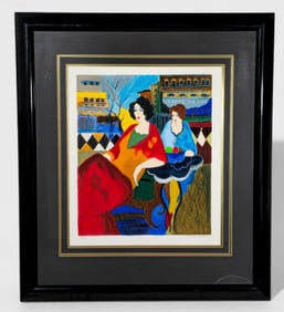 Itzchak Tarkay "Cafe de Luc" Limited Edition Serigraph