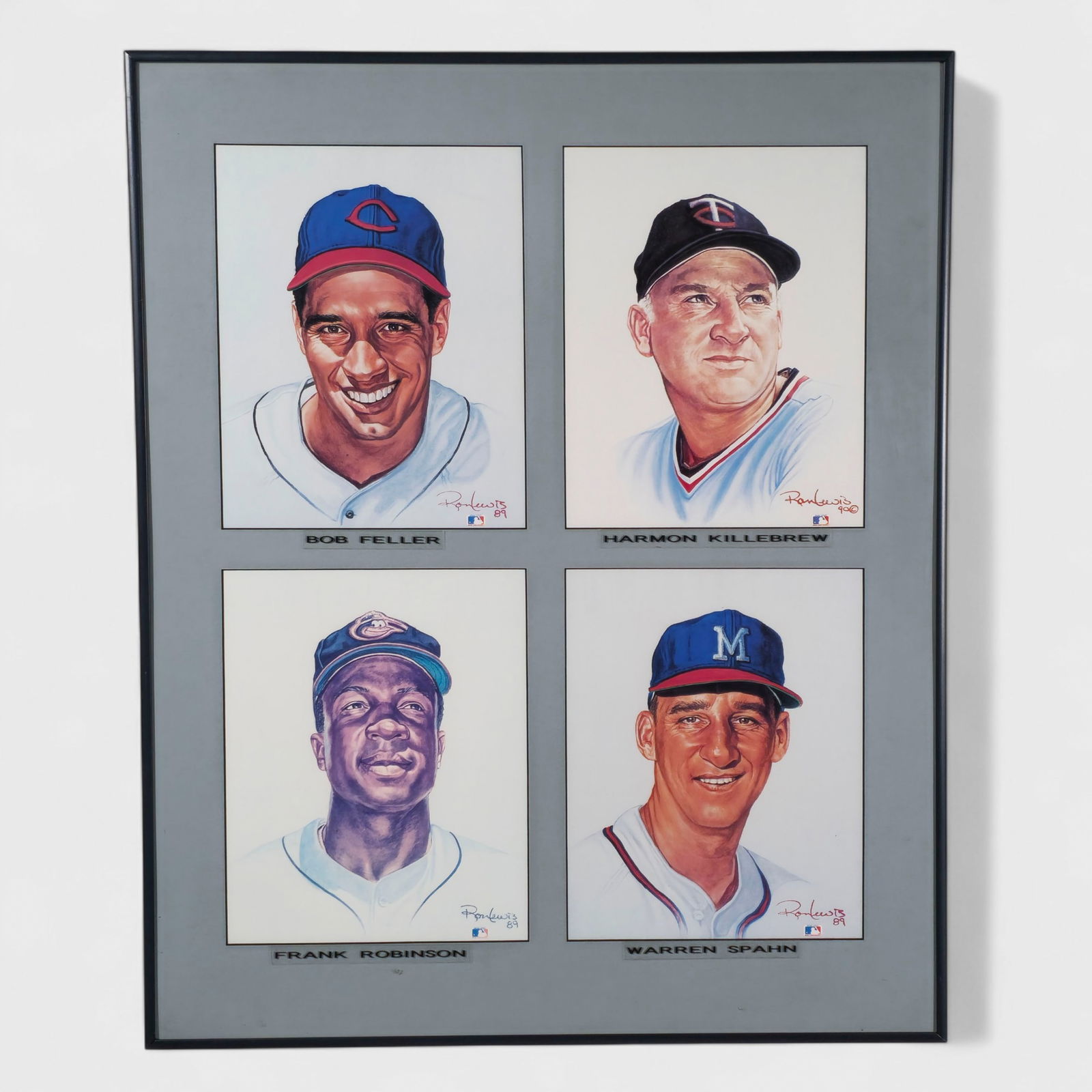 MLB Legend's Poster: Poster of MLB's Bob Feller, Harmon Killebrew, Frank Robinson and Warren Spahn. Sight- 25 1/2 x 20 3/4