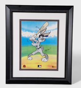 Yogi Berra Autographed Bugs Bunny Cel