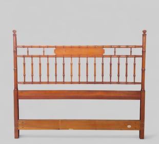 Baker Furniture Co. Queen Size Wood Bamboo Headboard.