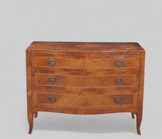 Italian Inlaid Bowfront Commode