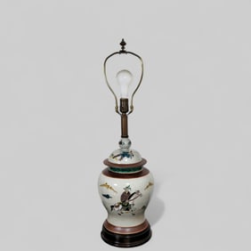 Frederick Cooper Asian Motif Stone Square Lamp