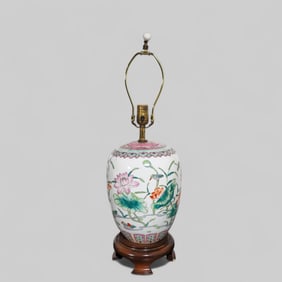 Chinese Porcelain Temple Jar Table Lamp