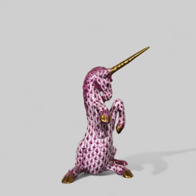 Herend Fishnet Zodiac Unicorn Figure