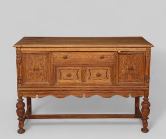 Oak Jacobean Style Sideboard