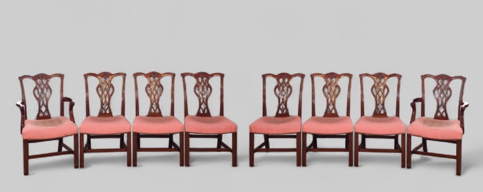 Baker Furniture Co. Mahogany Chippendale Style Dining Chairs