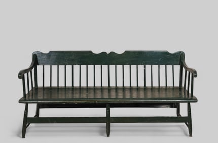 19th Century Painted Deacon's Bench