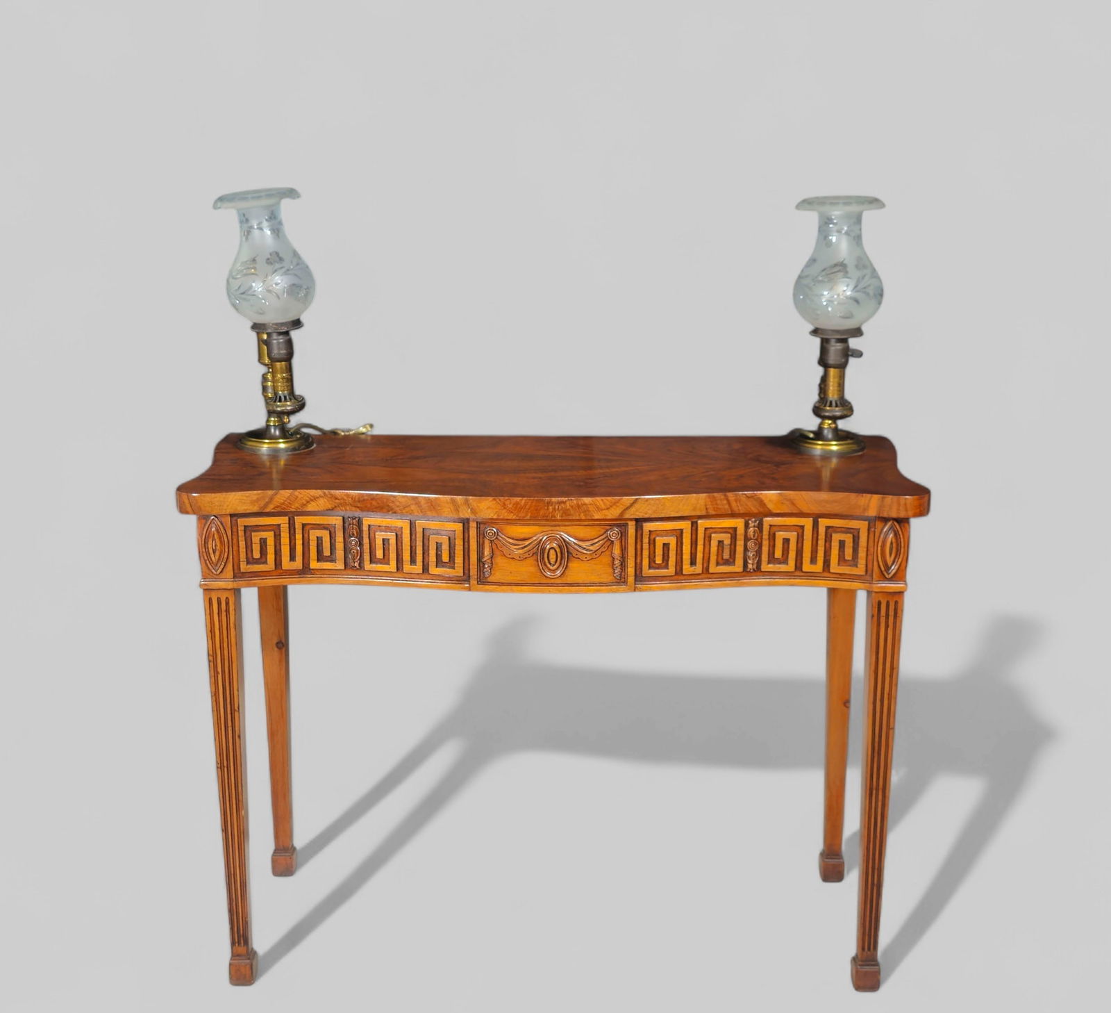 Custom Honduras Mahogany Lightened Console Table. (1 of 10)