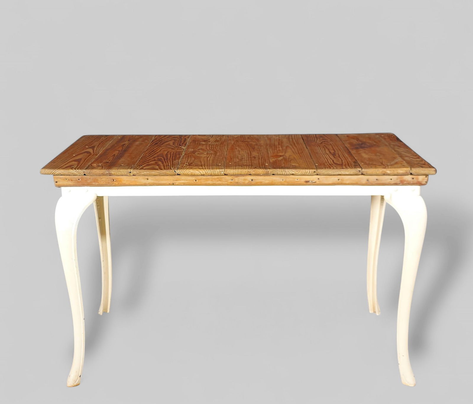 Pine and Cast Iron Industrial Work Table (1 of 10)